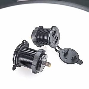 Socket Dual USB PD Type QC3.0 + Type C เครื่องสำอางการเปิด-ปิด 12V 24V สวิตซ์เปิดปิด ที่ชาร์ทโทรศัพท์ในรถ USB พาวเวอร์บ็อกซ์