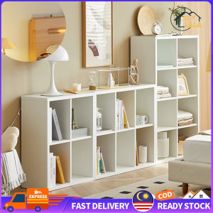 LALA 8 Tier Bookshelf Multipurpose Rack Storage Book Shelf Utility Shelf Rak Buku 4 Tingkat Buku Rak Divider Cabinet Furniture/Wood Shelf 格子置物架