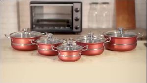 Panci Set Stainless Steel Tebal Tutup Kaca DLima Susun 5