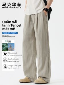 Mark Fairwhale | Tencel Straight Leg Linen Summer Casual Pants