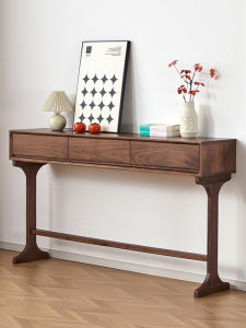 GOOFANSER | Simplicity Solid Walnut Entrance Cabinet