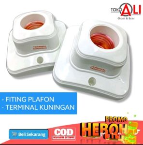 DEXICON fiting lampu TEMPEL  kotak plafon KUNINGAN minimalis