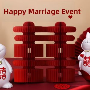 Stereoscopic Xi Character Wedding Decorations