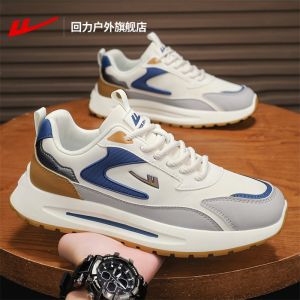 Warrior Mens Casual Sports Shoes Autumn New Style Agan Shoe Low Top Stitching Color Block Lightweight Stability round Toe