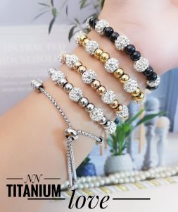 Gelang Serut Titanium Boba Permata 0623aaa