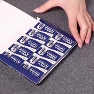 100 Chiếc Lưỡi Dao Cạo Hai Cạnh Bằng Thép Không Gỉ Dùng Cho Dao Cạo An Toàn Và Dao Gấp Cạo Râu & Tẩy Lông 4.3x2.2cm