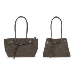 JANDRESS | Large Capacity Single Shoulder Moss Green Soft Leather Tote Bag