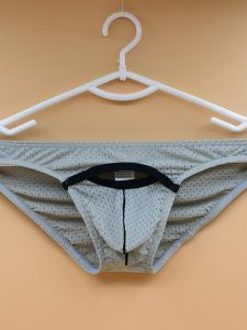 Men Mesh Transparent Detailed Low Waist Breathable Underpants Summer New Arrival Breathable Ice Silk Quick-Drying Traceless Mesh Underpants