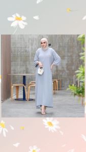 SENNA STORE Fathia Maxy Dress Bahan Crinkle Airflow Baju Gamis Wanita Viral Terbaru 2024 Simple OOTD
