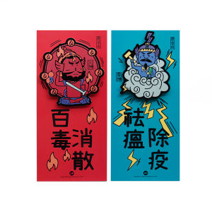Thor Fire God Cute Door-God Resumption Office Anti-Epidemic and Epidemic Prevention Safe Fu Character New Year Three-Dimensional Wall Mounting Door Sticker