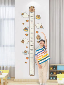 Adorable Capybara Height Measurement Wall Stickers Baby Height Chart Creative Growth Chart Decals for Childrens Room Decor