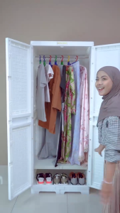 AKAKO - LEMARI PAKAIAN PLASTIK JUMBO FULL GANTUNG - KODE : LP2P EXCLUSIVE