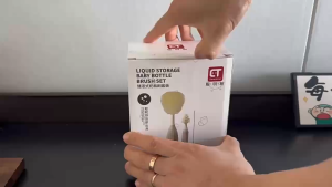 Press Liquid Dispensing Baby Bottle Brush Set Milk Cleaner Nipple Straw Cleaning Tool Berus Botol Susu