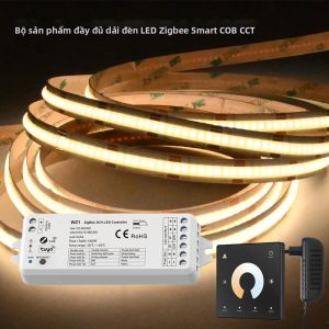 Bộ Đèn LED Dải COB Thông Minh Zigbee Với Bảng Điều Khiển Cảm Ứng RF 2.4G Điều Khiển Từ Xa Bằng Ứng Dụng Có Thể Điều Chỉnh Độ Sáng Tương Thích Với Alexa Và Google Assistant