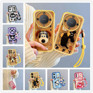 Casing for Honor X9b X9a Honor 90 Lite X9 X8 X7 4G 5G Huawei Nova 11i Nova Y71 Y70 Cute Three-dimensional Cartoon Dolls Short Lanyard Phone Case Lens Protection Silicone Soft Cover