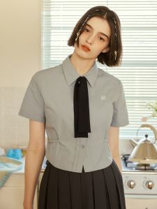NAPSNAPS | Áo Sơ Mi Tay Ngắn Phong Cách Cổ Điển Mỹ