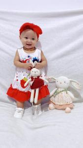 Dress Bayi Perempuan Strawberry Ikan untuk Anak 6-18 Bulan Free Celana Dalam Bayi Murah Terjangkau / Dress Baby Gaun Bayi Bahan Katun / Bisa COD Bayar di Tempat