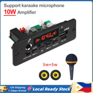 (Local Seller) 10W Bluetooth MP3 Wireless Decoder Board 5W DC 5V Music Player Car FM Radio Module TF USB Record Handsfree Call Microphone
