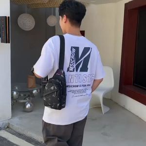 BEESTYLE กระเป๋าสะพายไหล่ กระเป๋าถือ สีพื้น สไตล์เรโทร แฟชั่นสําหรับผู้ชาย แบบ NO.3433