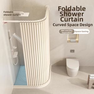Hole-Free Bath Curtain Shower Partition
