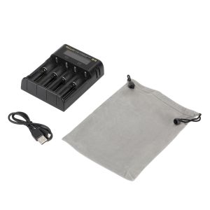 Alonefire D4 4-Channel 2A LCD Fast USB Charger for 1.2V Ni-MH/Ni-Cd AA AAA 3.7V 26650/21700/18650 Flashlight Torch Battery