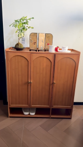 7/8 Layer Wooden Shoe Cabinet Multi-layer Bamboo Shoe Storage Shelf Shoe Rack Organizer with Door