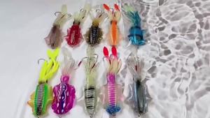 ZUKIBO Soft Squid Fake Trolling Bait Fishing Lure Octopus Head Jig 60g Luminous UV Squid for Deep Sea Boat/Tune Fishing Wobblers