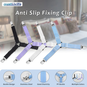 JustLiving 4PCS Sheet Holder ClipQuilt Holder Adjustable Sheet Clip Bed Linen Hanger Mattress Bedding ClipBed Linen Holder Anti-slip Triangle Bed Sheet Fixing Clip Bed Sheet Buckle Bed Sheet Fixer