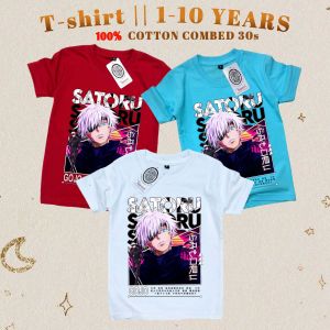 Kaos baju anak Jujutsu Kaisen Gojo Satoru forward anak laki laki perempuan usia 1- 10 tahun cetak DTF