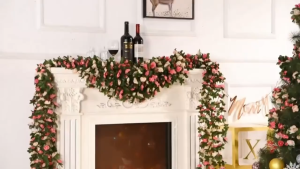 【Happy Time New Stock】2.4M Artificial Vine Garland Silk Flower Fake Vine for Christmas Birthday Wedding Party Home Decoration Floral Hanging Decor Arch Backdrop Wall Door Table Centerpiece Elegant Reusable Durable DIY Tiktok Ins Viral Photo Booth Setup