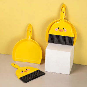 1set Duck Desktop Mini Broom Set Desktop Cleaning Tool Mini Dustpan Combination Broom Bed Garbage Shovel for Home