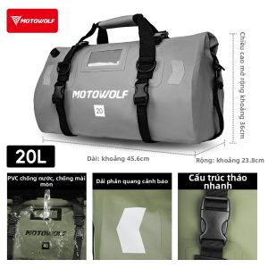 MOTOWOLF | Túi Đuôi Xe Máy Chống Nước Dung Tích Lớn