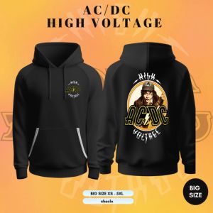 Hoodie Jumper HSCLO AC DC High Voltage Pullover Sweatshirt Bahan Fleece Ukuran Jumbo Big Size XS S M L XL XXL 3XL 4XL 5XL