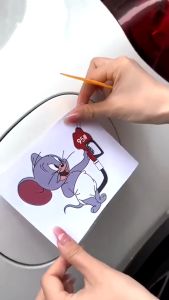 Decal Dán Xe nắp bình xăng Jerry decal dán xe chất liệu PVC cao cấp