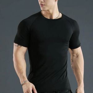 Men New Compression Running T Shirt Fitness Tight Short Sleeve Tshirt Training Jogging Shirts Gym Sportswear Quick Dry Rashgard