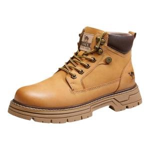 Camel Mens Martin Boots New Fall Winter Thick Bottom Genuine Leather Work Boots British Style Outdoor Casual mid High Help