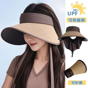 Mũ Chống Nắng Bằng Rơm Có Thể Gập Lại Mùa Hè Chống Tia UV Cho Nữ Mũ Bảo Vệ Cổ Khi Đi Xe Đạp Mũ Che Nắng Hình Chữ V