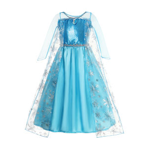 Kids Princess Costume Girls Frozen Elsa Anna Halloween Dress Cosplay Snow White Aurora Moana Rapunzel Mermaid Belle Party Outfit