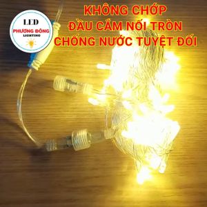 Dây đèn LED Trang trí Noel 10m - 77 Bóng KHÔNG CHỚP có đầu cắm nối Tròn Kín Nước Tuyệt Đối