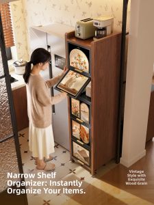 MEISD | Space-Saving Multilevel Kitchen Storage Rack Steel and Wood