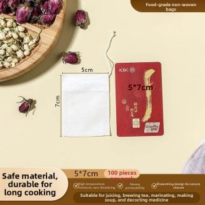 Disposable Drawstring Filter Bags for Soup Herbs Tea 100pcs