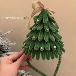 Christmas Tree Hairband Bow Knot Twist Stick DIY Headband Christmas Costume Hair Accessories Christmas Outfit Decoration Props