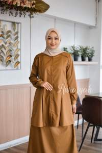 Ss syakira SETROK/STELAN ROK PEMDA  TOYOBO HURAIYAH Khaki tua Muda busui seragam pns pdh  Dinas guru pegawai kantoran sipil muslimah setelan rok