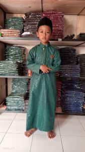 gamis embos anak laki-laki/ jubah embos anak laki-laki 1 2 4 6 8 10 12 14