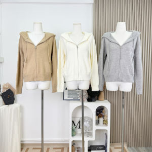 เสื้อคลุมกันหนาวแบบมีฮู้ดแบบลำลองผ้าขนสัตว์ส่วนตัวพร้อมซิป ทรงหลวม แขนยาว คอตั้ง ปกตัว ฤดูใบไม้ร่วง 2025