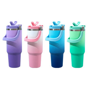 【New Arrival】40oz Insulated Gradient Tumbler with Flip Straw Thermal Coffee Car Cup Leak Proof Gradient Vacuum Flask for Home Outdoor