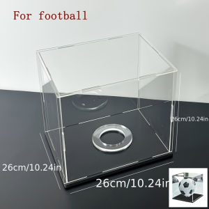 Acrylic display box fixed with bottom plate suitable for displaying basketball football and rugby dustproof making it look