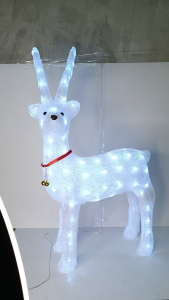 D&D LED Crystal Reindeer Christmas Standing Silhouette Cool White Acrylic Decor