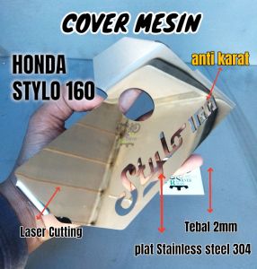 Cover engine mesin Adv 160 bahan stainless steel tebal anti karat