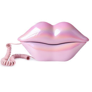 Corded Landline Home Phones Funny Novelty Lips Phone Wired Mouth Telephone Cartoon Shaped Real Land line Home Office
